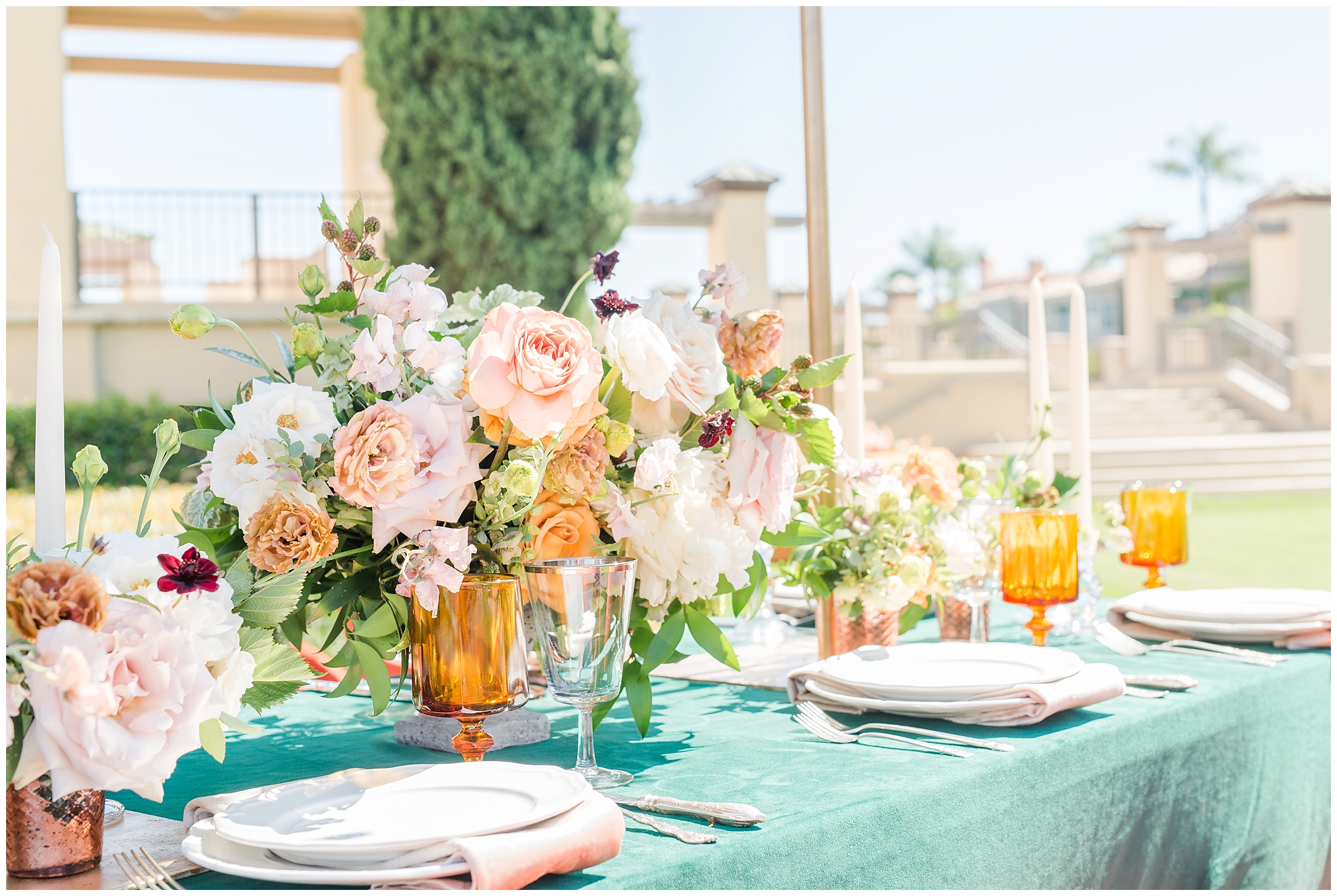 Table Centerpieces for Marbella Country Club wedding