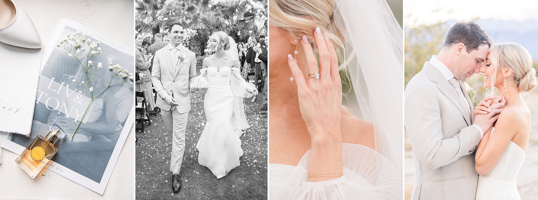 Light and airy wedding photography photographer luxury elopement photographer Palm Springs the estate at via las palmas