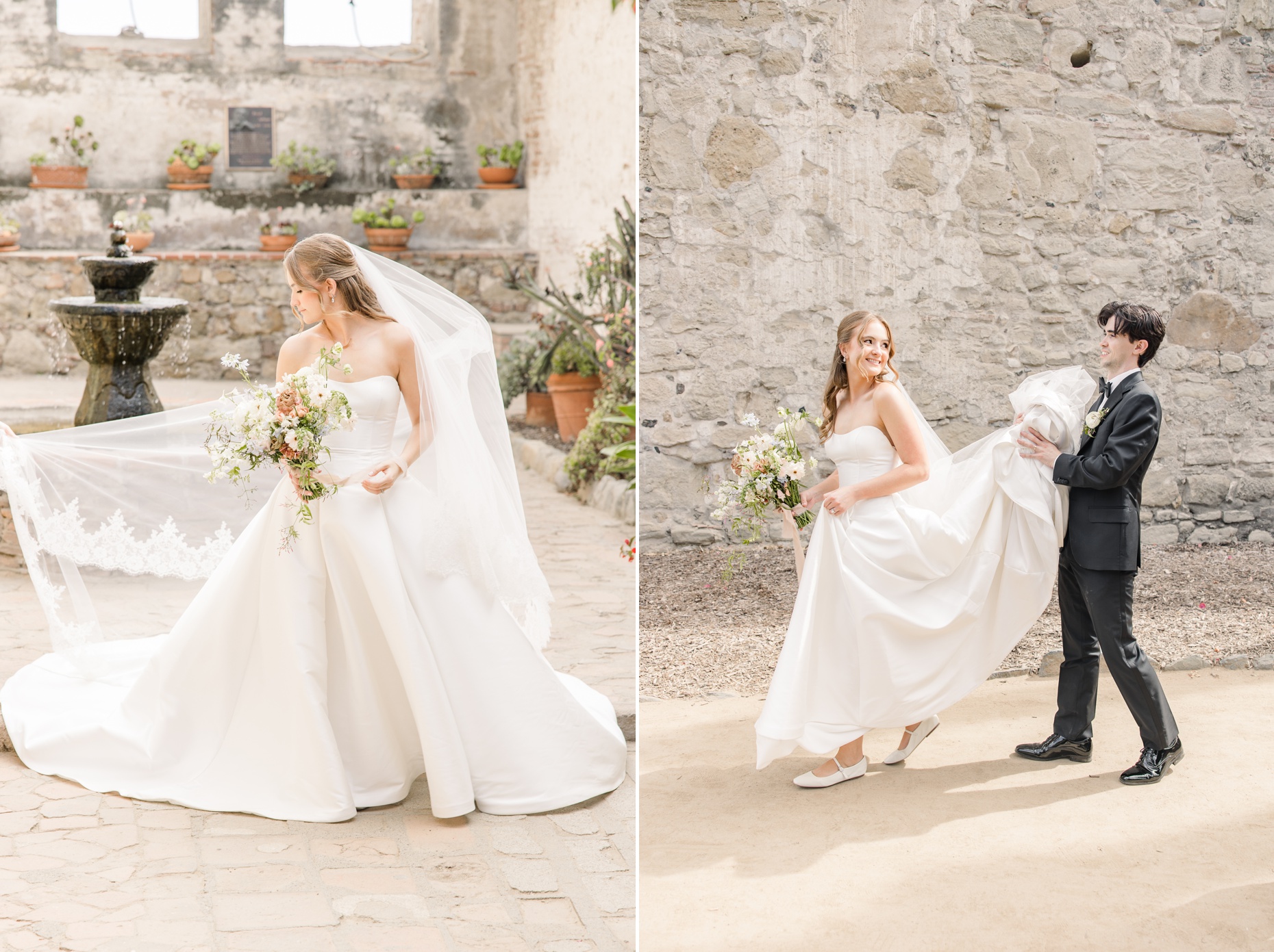 Mission San Juan Capistrano Wedding Photographer Franciscan Gardens Garden Wedding Venue Light and Airy California Photographer