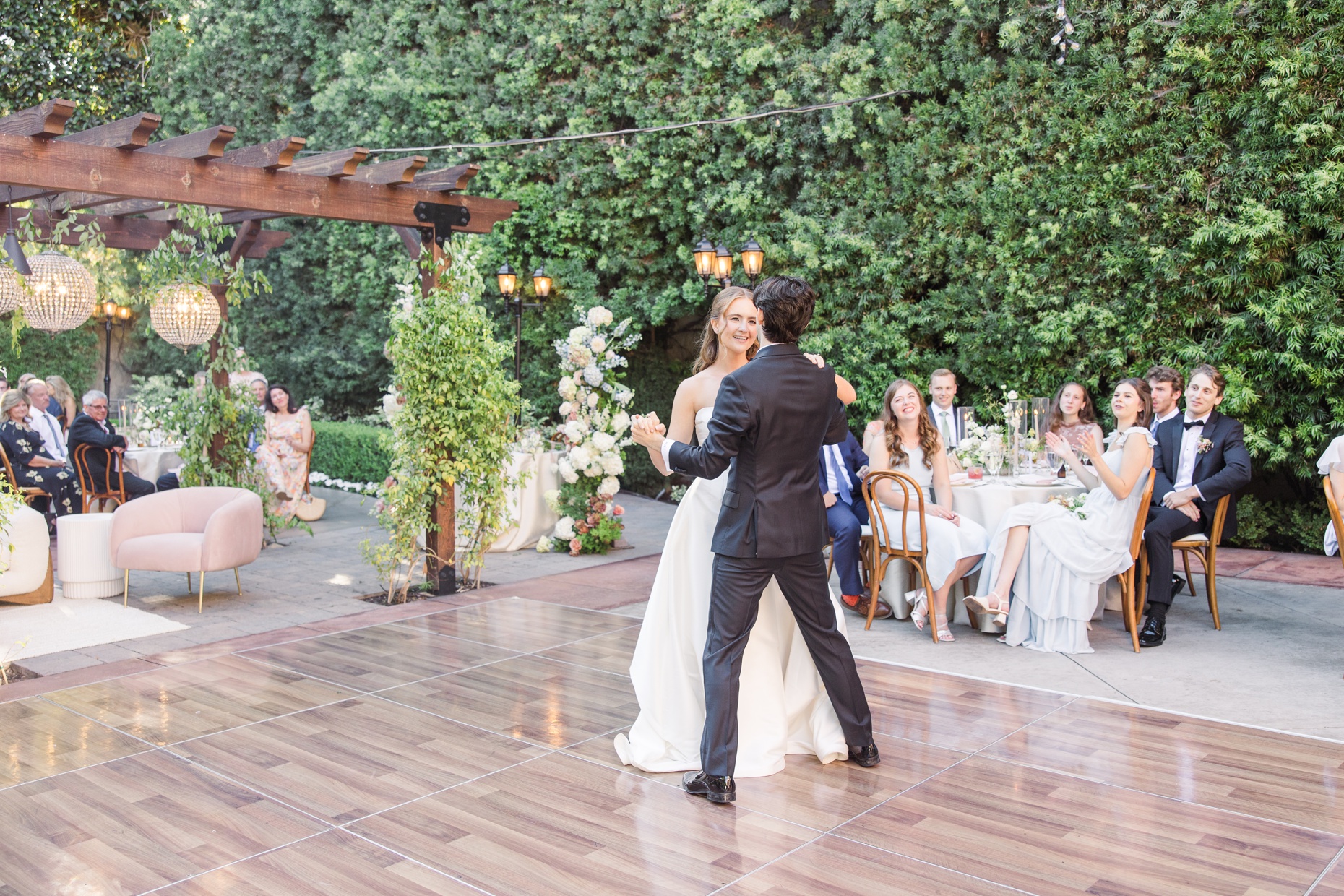 San Juan Capistrano Wedding Photographer Franciscan Gardens first dance garden wedding venue