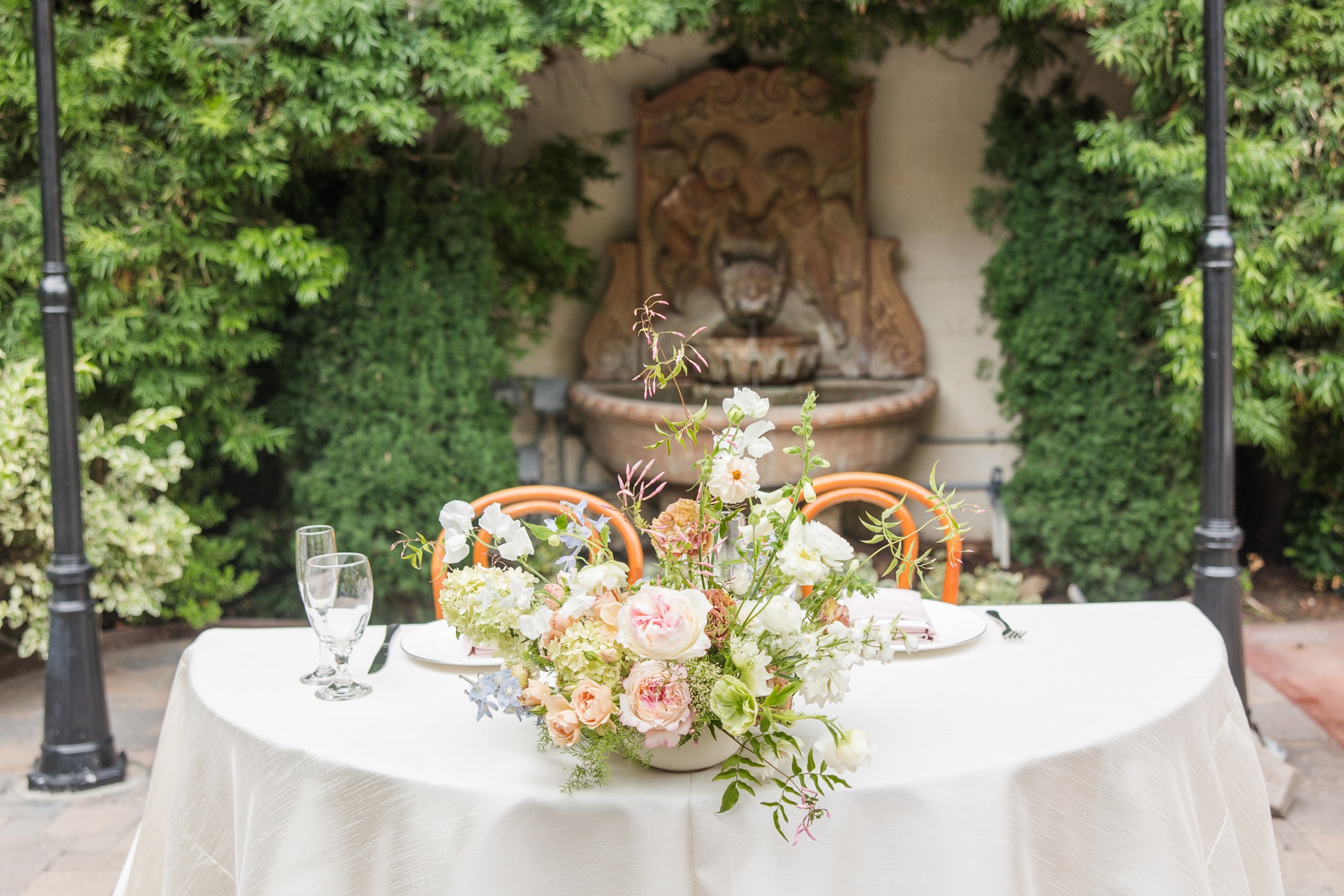 gorgeous greenery and wedding florals tablescape